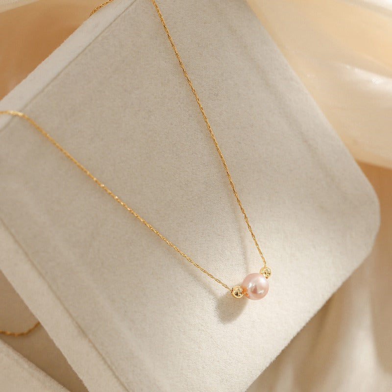 925 Sterling Silver Natural Freshwater Pearl Necklace Pendant Choker