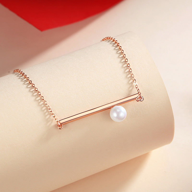 925 Sterling Silver Natural Freshwater Pearl Necklace