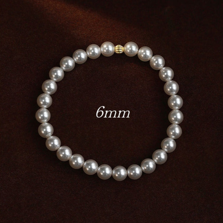 Sterling Silver Freshwater Pearl Bracelet, Round Millet Bead Bracelet