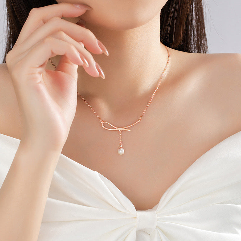 925 Sterling Silver Natural Freshwater Pearl Necklace