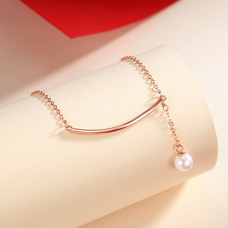 925 Sterling Silver Natural Freshwater Pearl Necklace