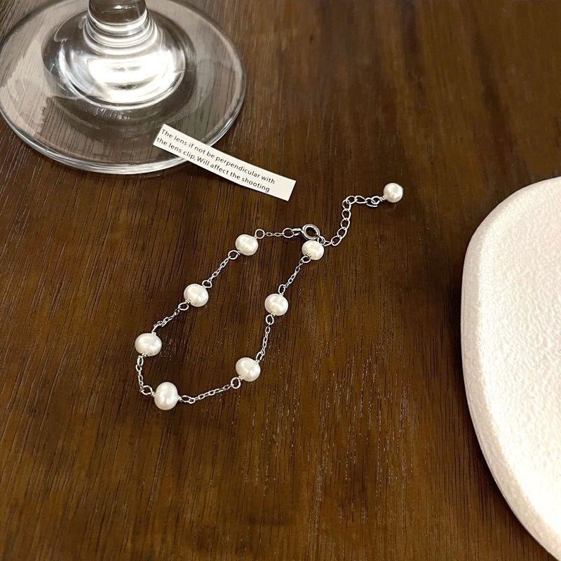 925 Sterling Silver Natural Freshwater Pearl Bracelet