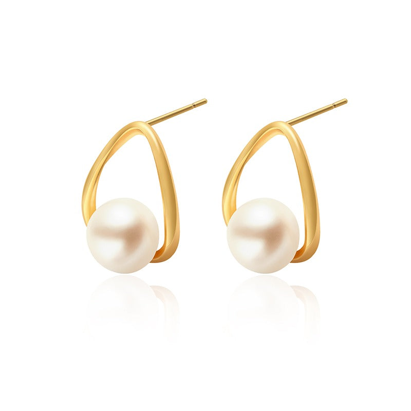 925 Sterling Silver Natural Freshwater Pearl Earrings